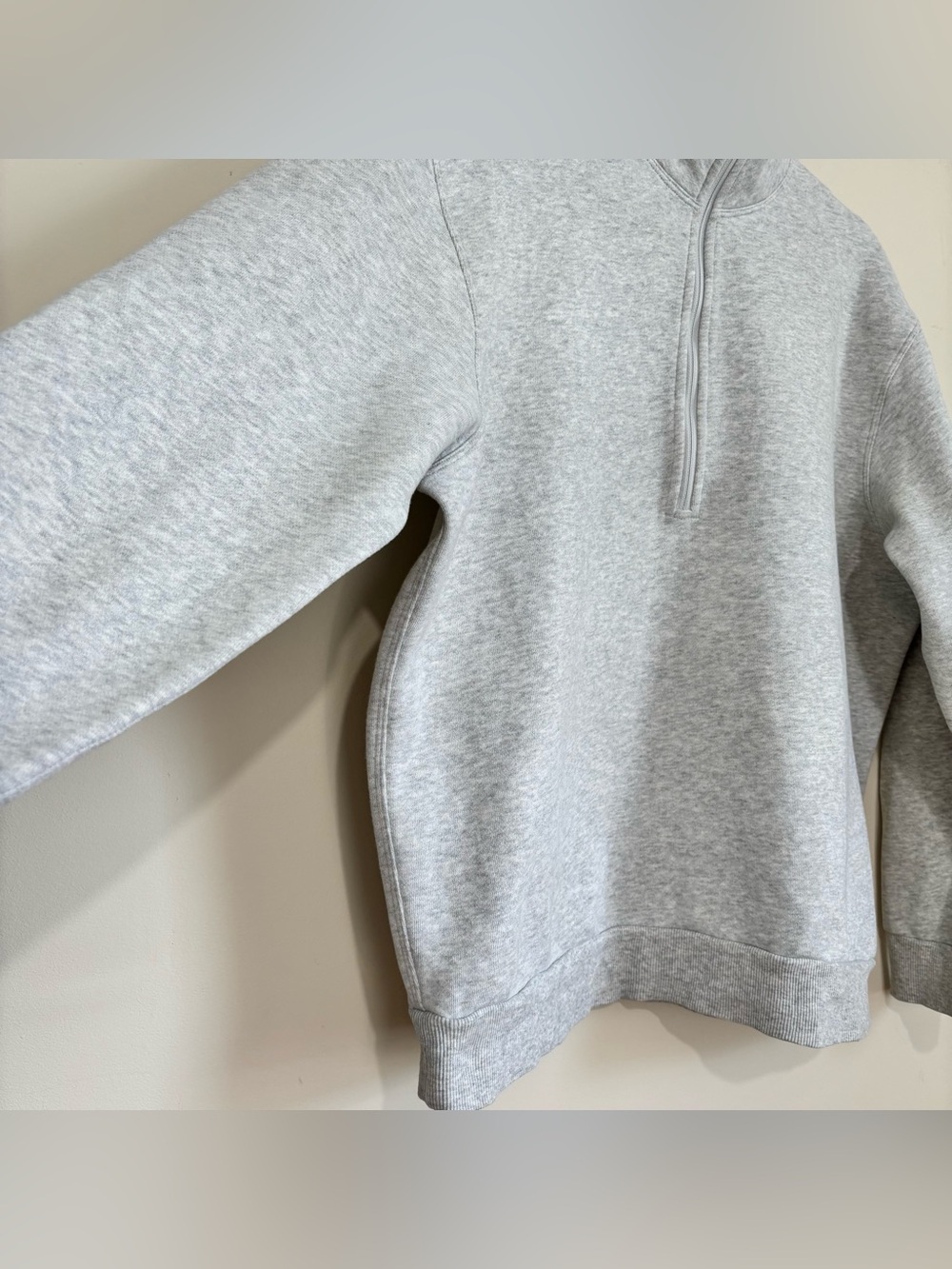Lululemon steady state half zip mock collar oversize gray crop fleece sweatshirt - Picture 6 of 15